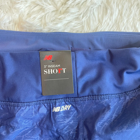 New Balance Womens Impact Running Shorts Large Blue Brief Lined Wicking Stretch - Picture 8 of 12